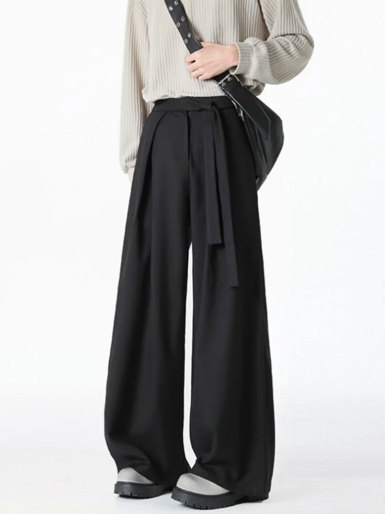 

Мужские повседневные брюки прямого кроя в американском стиле, весна-осень, свободные, струящиеся, широкие, модные, для отдыха