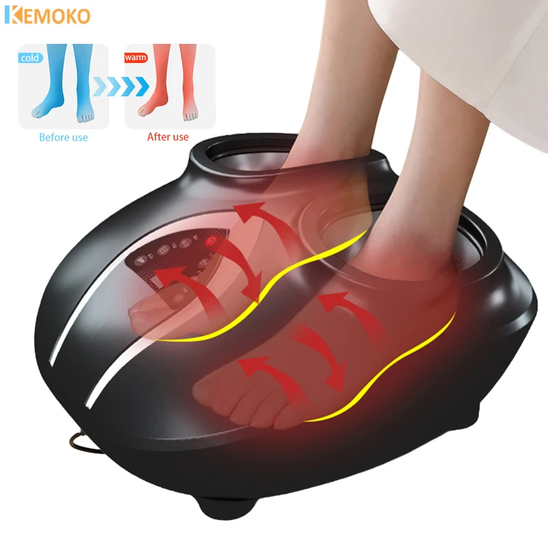 

Electric Shiatsu Foot Massager Machine Soothing Heat Muscle Relax Deep Kneade Therapy Air Compression Blood Circulation Wellness