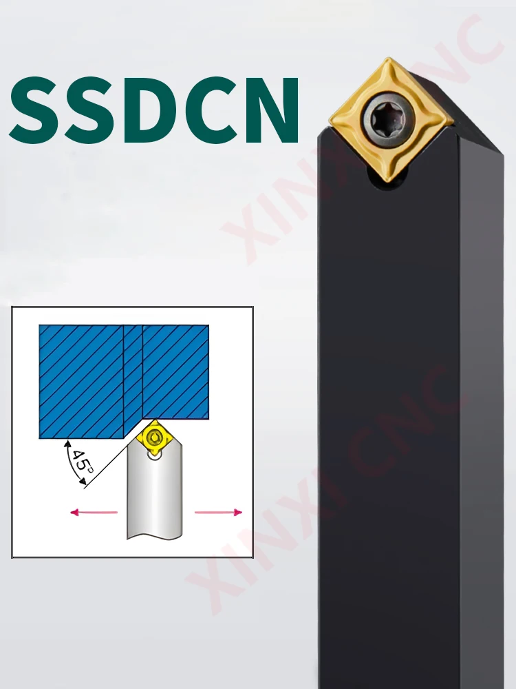 Nc turning tool lathe frame external round tool 45 degree tool bar SSDCN2020K09 round turning tool bar chamfer tool