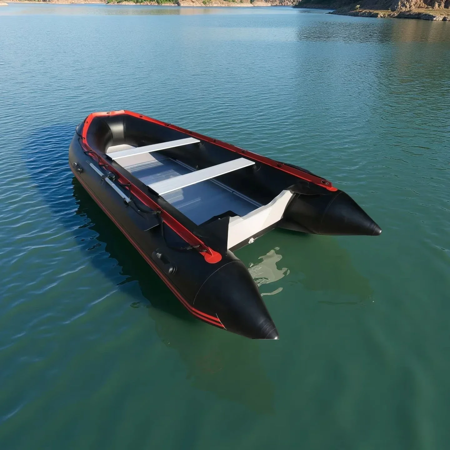 

Professional marine 14ft inflatable fishing boat set, suitable for children and adults, with accessories for 5 6 7 8 people