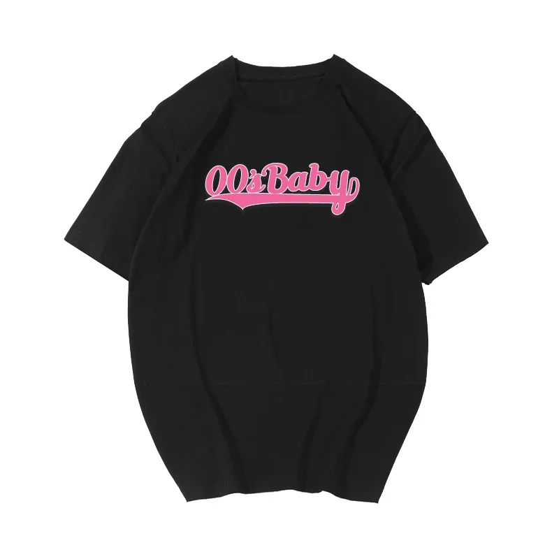 00's طفلة الحب الوردي النساء تي شيرت المراهقات Kawaii الملابس 90s الجرونج التي شيرت الجرافيك المحملة الإناث بلايز دروبشيبينغ
