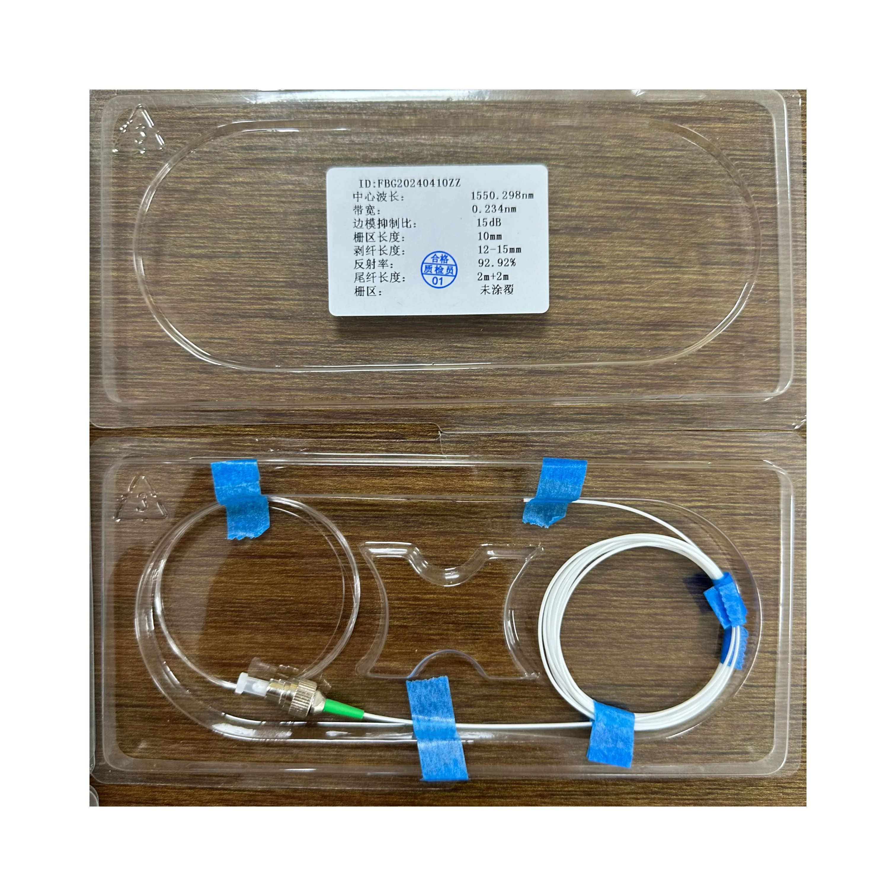 Pigtail Length 2m+2m Optical Sensor Fiber Bragg Grating FBG1550nm Center Wave Length Fiber-optic Instruments