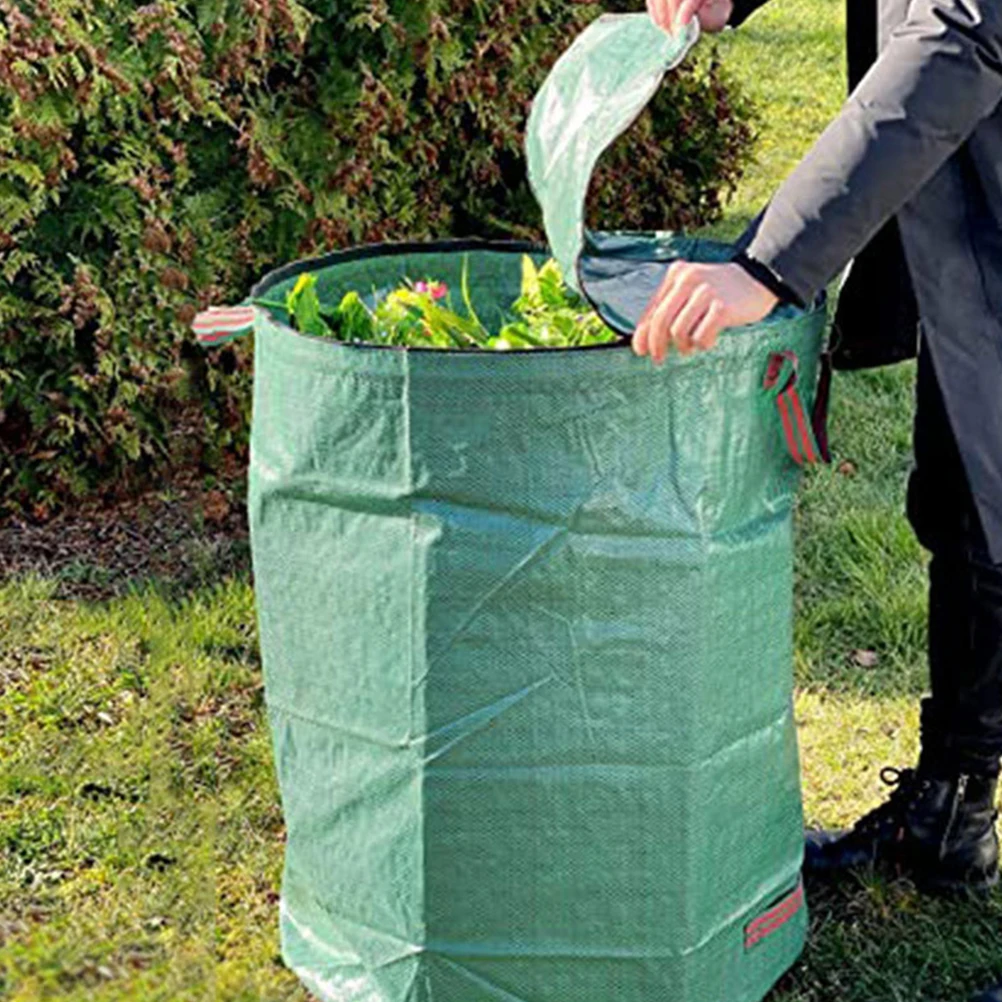 

Green Leaves Trash Durable Extra Large Foldable Garden Waste Cover Leaves Collection Bucket Reusable Debris Container Heavy