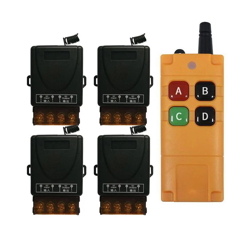 Universal 433mhz  DC12V  24V 36V  48V  30A relay  RF Wireless radio  Remote Control Receiver  Transmitter 1000m Pump motor