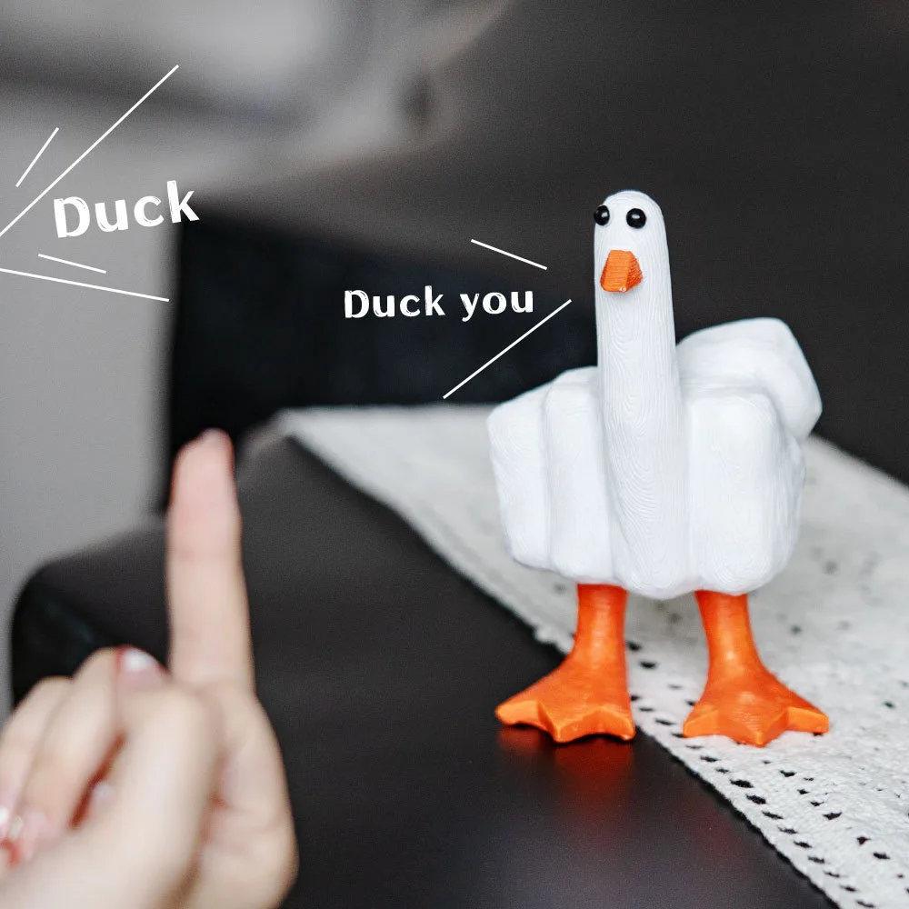 Creative Duck Middle Finger You Creative Resin Desktop Home Decorations Quirky Ornaments Send Friends Sand Sculpture Gifts