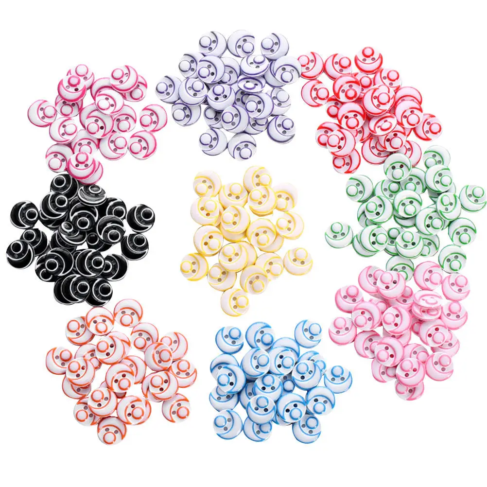 120Pcs Resin Buttons Unique Two-Eyed Bread Style Smooth Surface Craft Buttons for Sewing Scrapbook DIY Knitting Projects