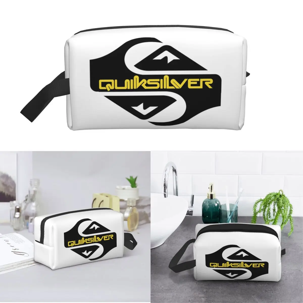 Quiksilver Surfwear - Bolsa de maquillaje, organizador de cosméticos, kit de almacenamiento, bolsa de cosméticos para mujer, estuche de viaje para lápices de belleza