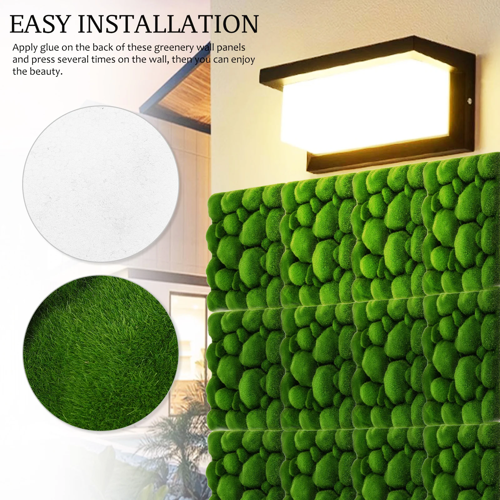 

2pcs Artificial Moss Wall Panels Greenery Decor for Landscape Plants Wall Faux Grass Backdrop Durable Garden