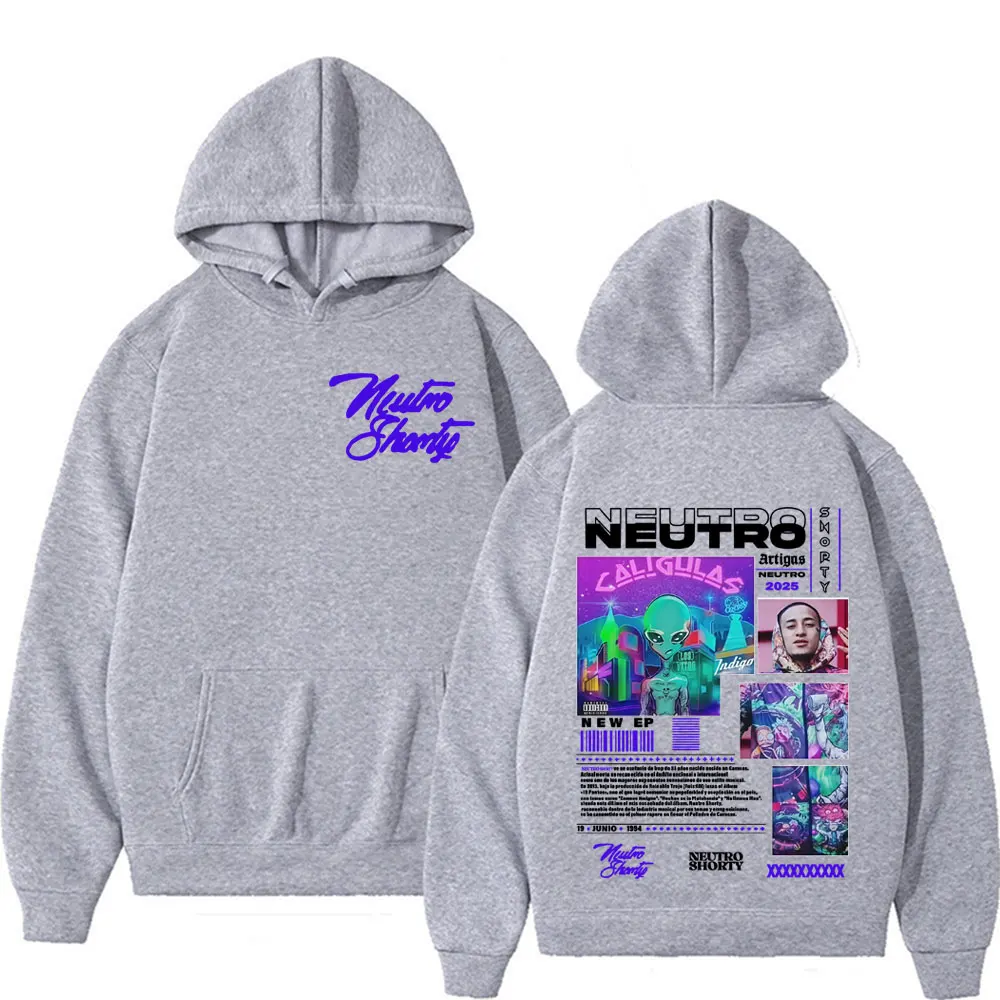 Rap Singer Neutro Shorty Album Tour 2025Autumn/winter Men's Women's Hip-hop Fashion Oversized Pure Cotton Sportswear Street Wear