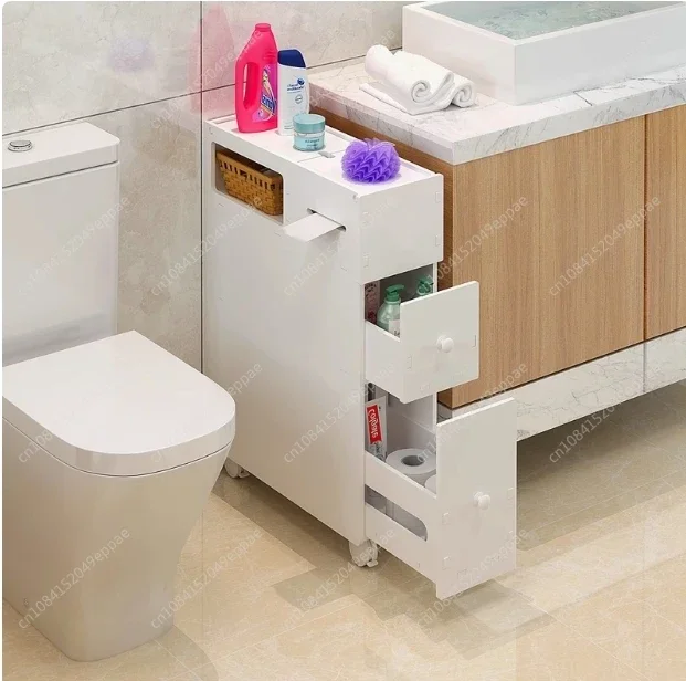 Bathroom  Bathroom Washing Machine Side  Waterproof Floor Cabinet Storage Rack Toilet Side  1PC