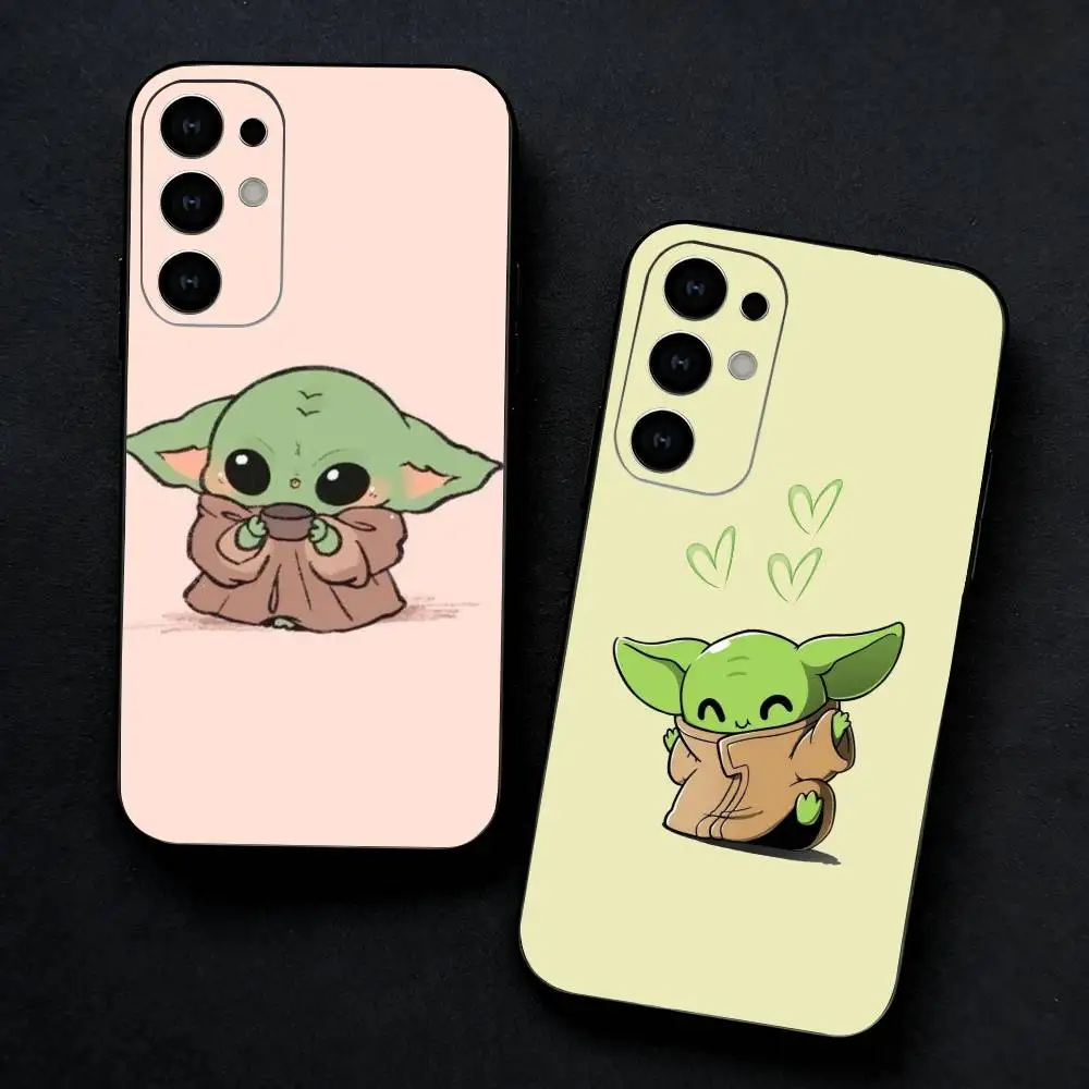 Cute Baby Y-Yoda Phone Case For Samsung S25,S24,S23,S22,S21,S20,Ultra,Plus,FE Black Soft Cover