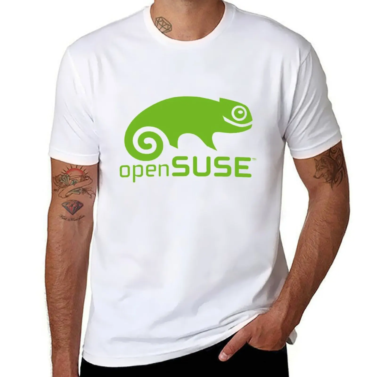 

openSUSE LINUX T-Shirt man t shirts for men man t shirt luxury T-Shirt