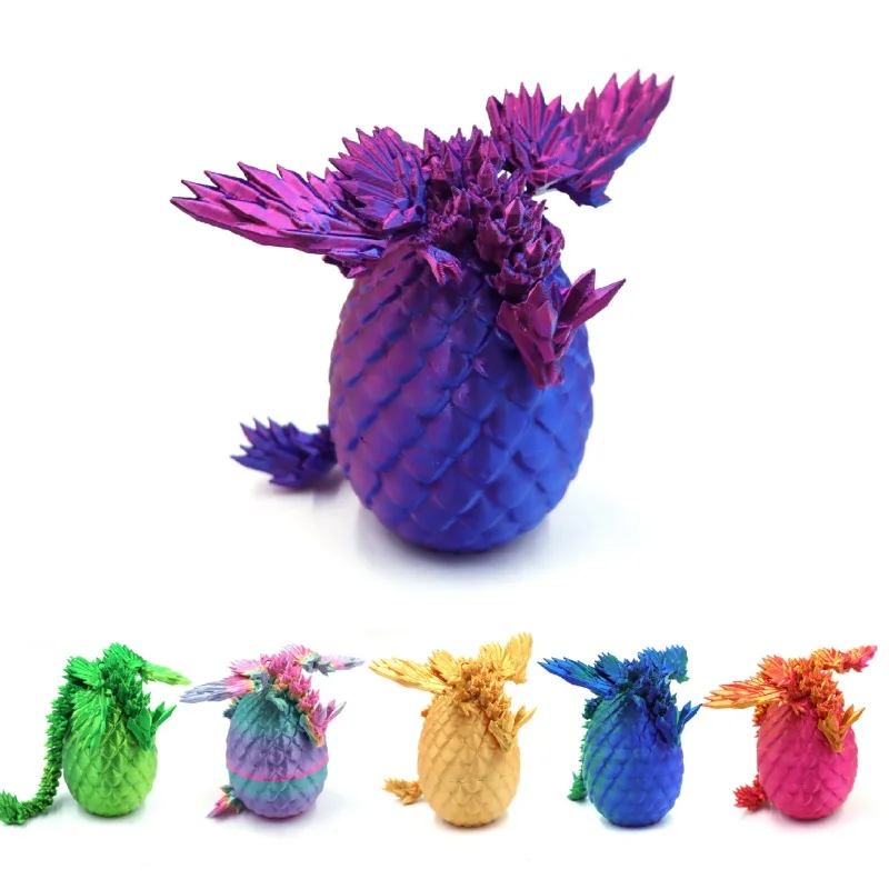 

3d printed dragon movable joint articulated figurine desktop ornament gift for Printed Figuresfigurine with wings and egg