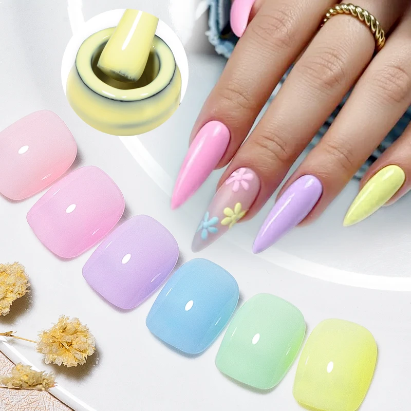 7ml Candy Luminous Gel Nail Polish Macaron Glow In The Dark Gel Polish Semi Permanent Soak Off UV Gel Varnish Nail Supplies