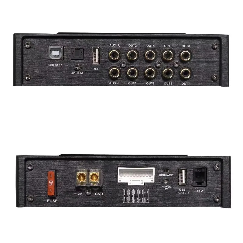 PUZU PZ-D8 Car Audio DSP Power Amplifier 4 In 8 Out Class D Sound Quality Processor, 31 Segment EQ Tuning High Power