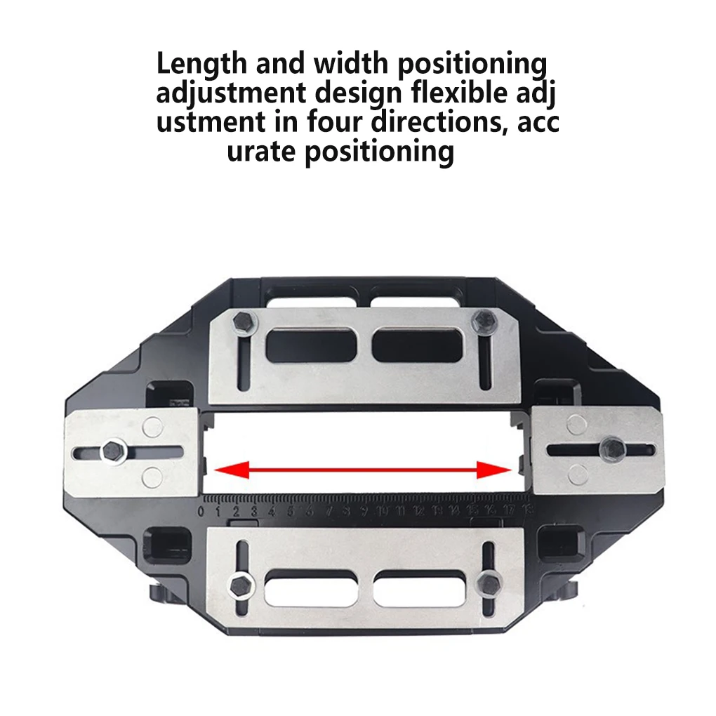 Door Hinge Jig,Woodworking Hole Opener Slotting Locator Aluminum Alloy Door Hinge Installation Kit for Door Lock Installation