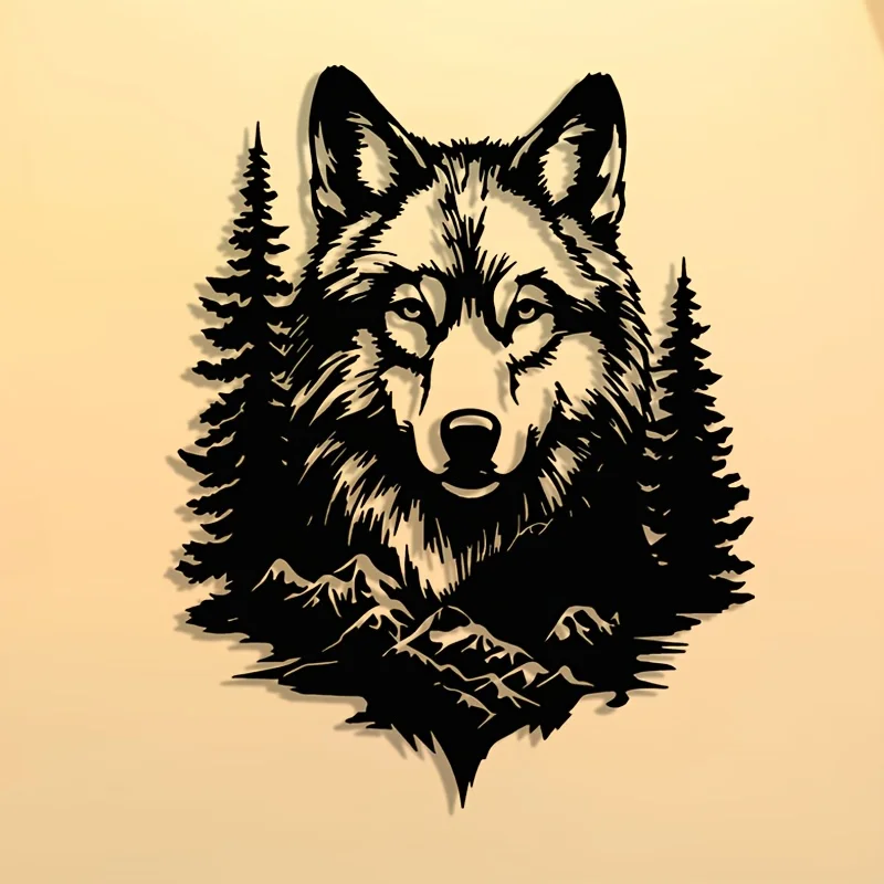 Modern Forest Wolf Metal Wall Art Living Room Decor