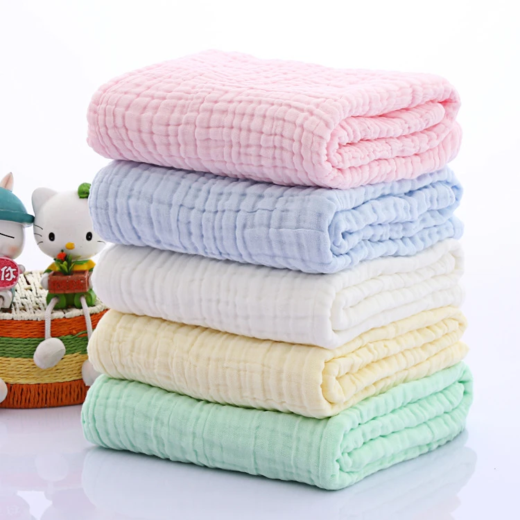 Factory Breathable soft 100% Cotton 6layers Muslin Baby Swaddle Blanket 120x120cm