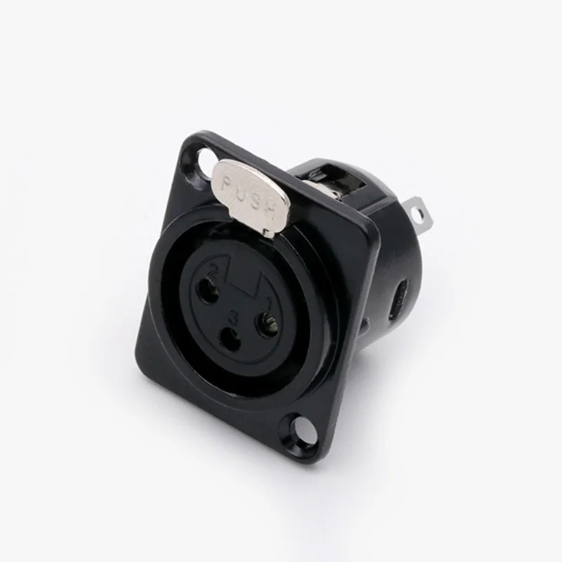 Conector hembra XLR de 3/4/5 pines para montaje en Panel, conector de Cable de micrófono, conector de Cable, conector de conector XLR Chapado en