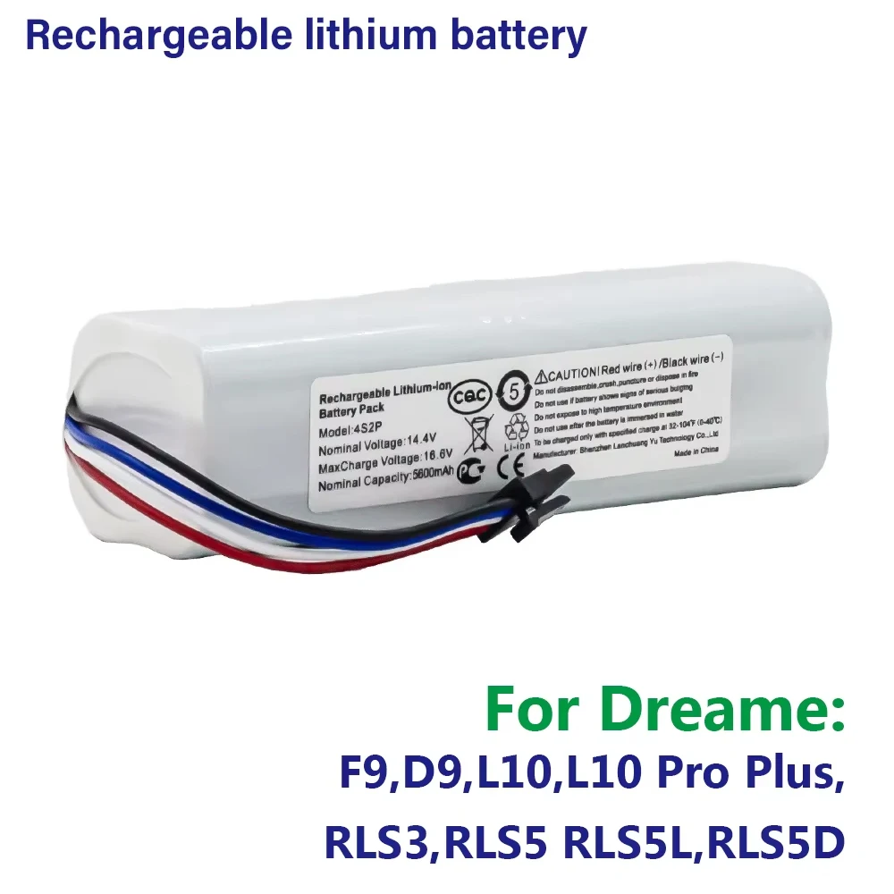 Para Dreame Xiaomi mijia batería de aspiradora F9 D9 L10 Z10 Pro Plus MAX RLS3 RLS5 RLS5L RLS5D piezas de accesorios 14,4 V 7Ah