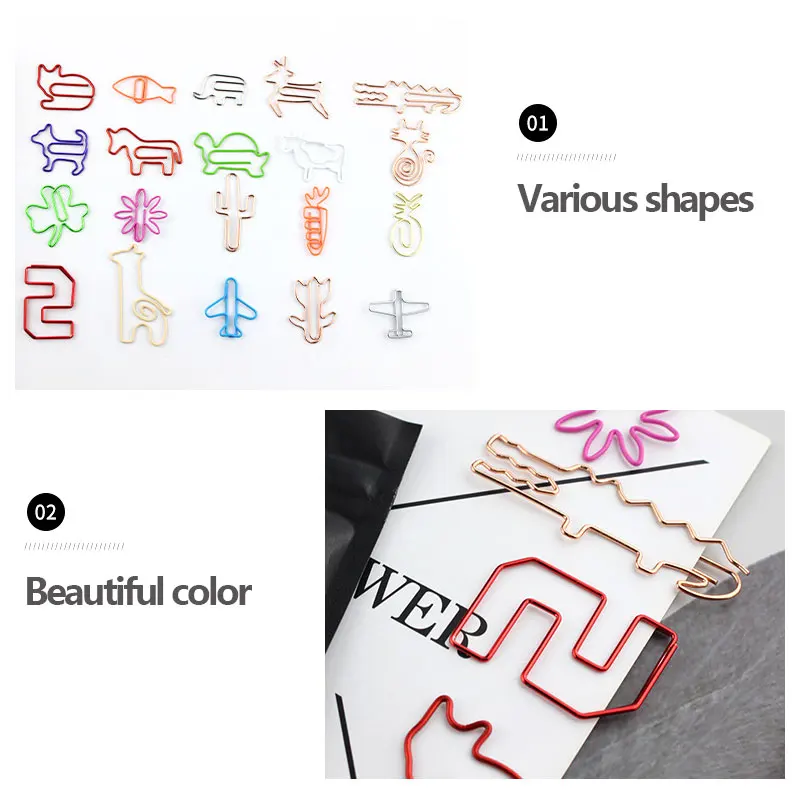 30 قطعة من مشابك الورق Kawaii المرجعية القرطاسية سجل القصاصات الأداة اللوازم المدرسية مكتب لطيف مكتب منظم الملحقات