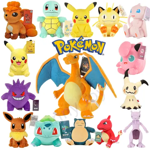 Pokemon brinquedo de pelúcia original gengar pikachu kawaii charizard boneca de pelúcia genuína macio bonito dos desenhos animados piplup brinquedos para crianças presente