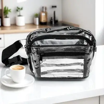 

PVC 30D Waterproof Sports Waist Pack Clear Adjustable Fanny Belt Small Transparent Purse for Hiking Camping Storage