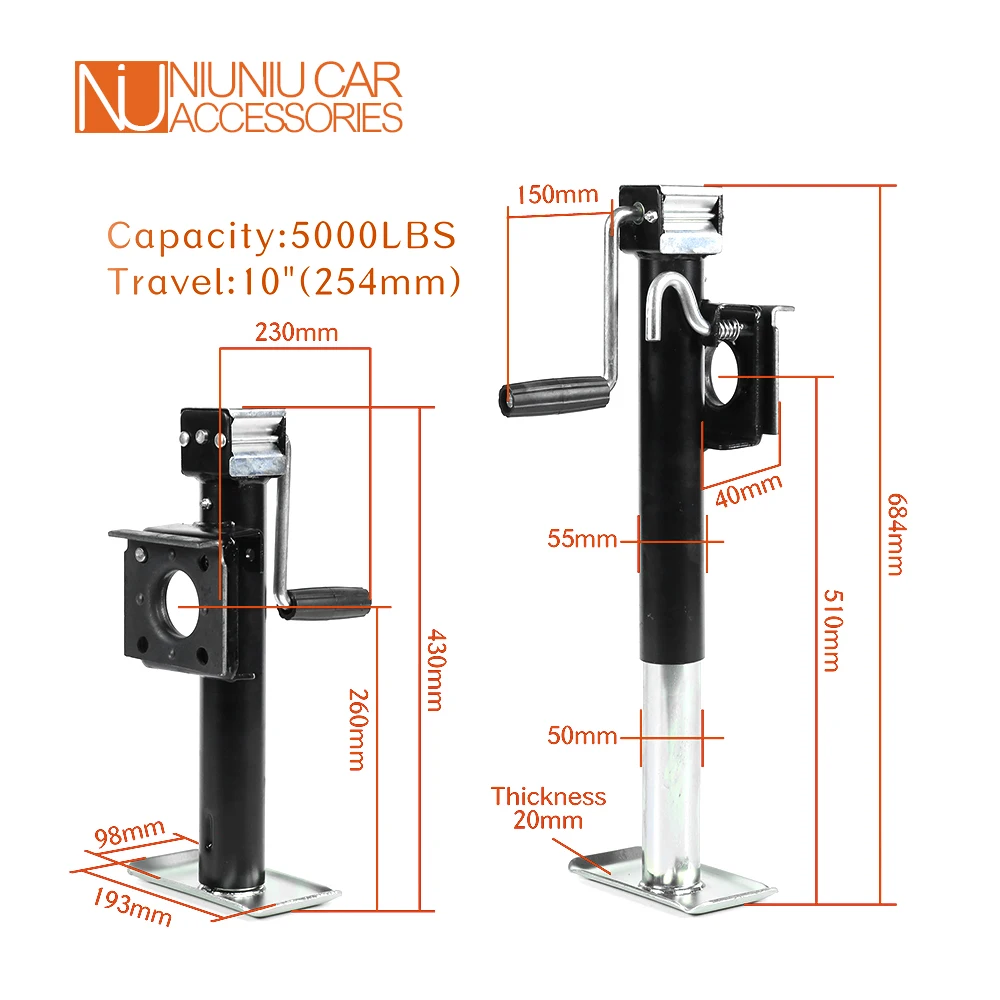 5000 Lbs 10 Inch Side Wind Bracket Mount Swivel Trailer Jack Stands Support Legs Corner Steady Camper Parts Caravan Accessories