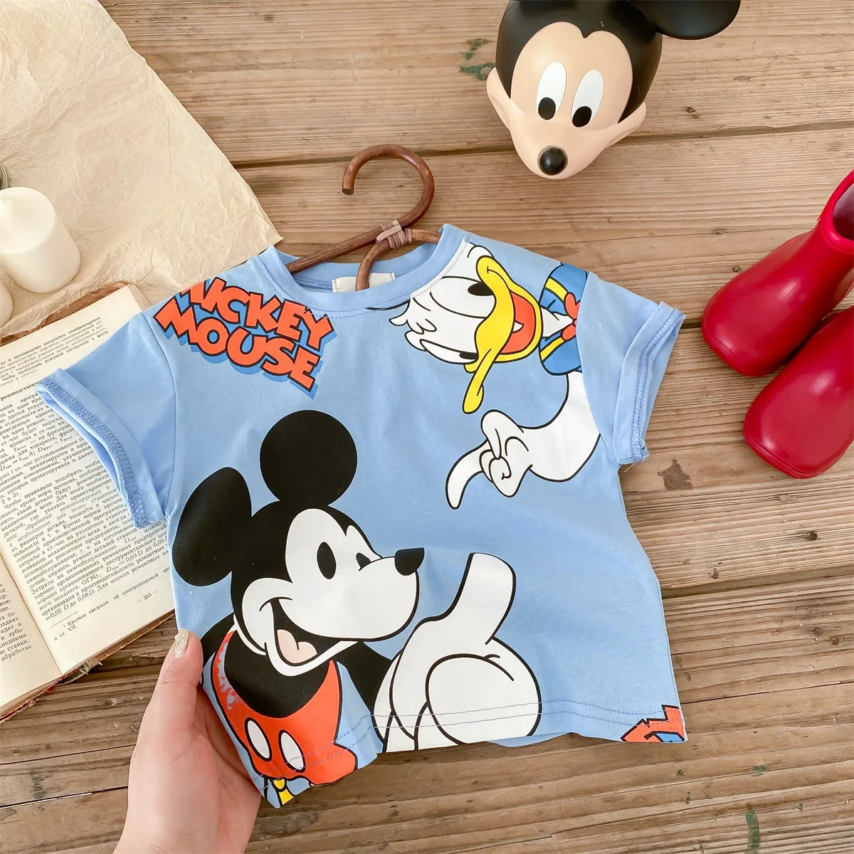 Children\'s Clothes Summer Boys T-shirt Printed Cartoon Cotton Fashion Kids Tops Tees Mickey Short Sleeved Tshirt Toddler Costume