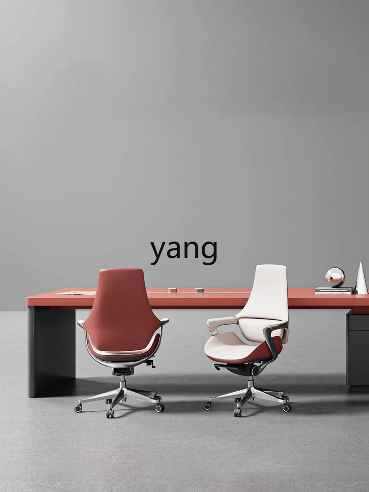 LH Genuine Leather Computer Swivel Chair Home Comfortable Long Sitting Office Chair Executive Chair