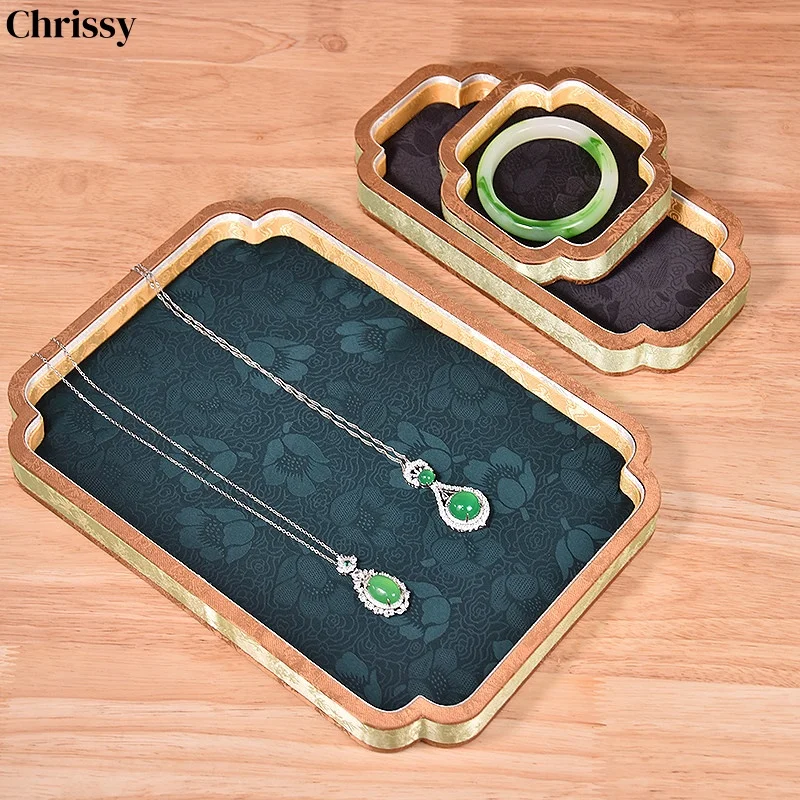 

Антикварный китайский поднос для украшений, деревянная подставка в дворцовом стиле и органайзер для нефритовых браслетов и колец
