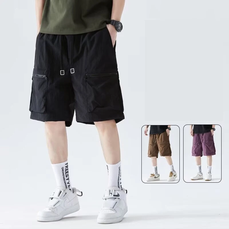 

Лето 2022, повседневные тонкие дышащие мешковатые шорты-карго для мужчин, новые модные бермуды в стиле хип-хоп с несколькими карманами, спортивные шорты Y2K, уличная одежда