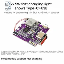 Mini 22.5W Power Bank Rechargeable Treasure Two-Way Fast Charging Mobile Power Module Circuit Board DIY Mother Board