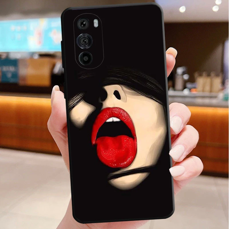

Phone Case For Motorola Edge 50 40 Pro 60 50 40 30 Ultra Neo Fusion Moto G85 G72 G53 G54 G84 G13 G32 Sexy lip