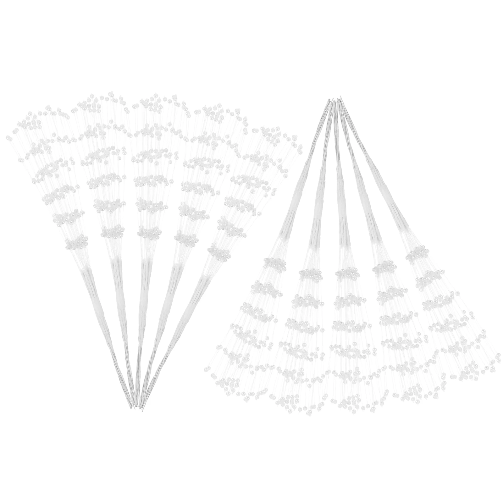 

100pcs White 4Mm Abs Pearl String For Wedding Bridal Bouquet Decoration Floral Picks Party Supplies Centerpiece Elegant Stick