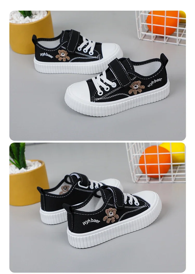 Kinder Segeltuchschuhe Frühling Herbst Weiße Stickerei Cartoon Jungen und Mädchen Einzelschuhe Rosa Weiche rutschfeste Kinder Freizeitschuhe – Detail 12