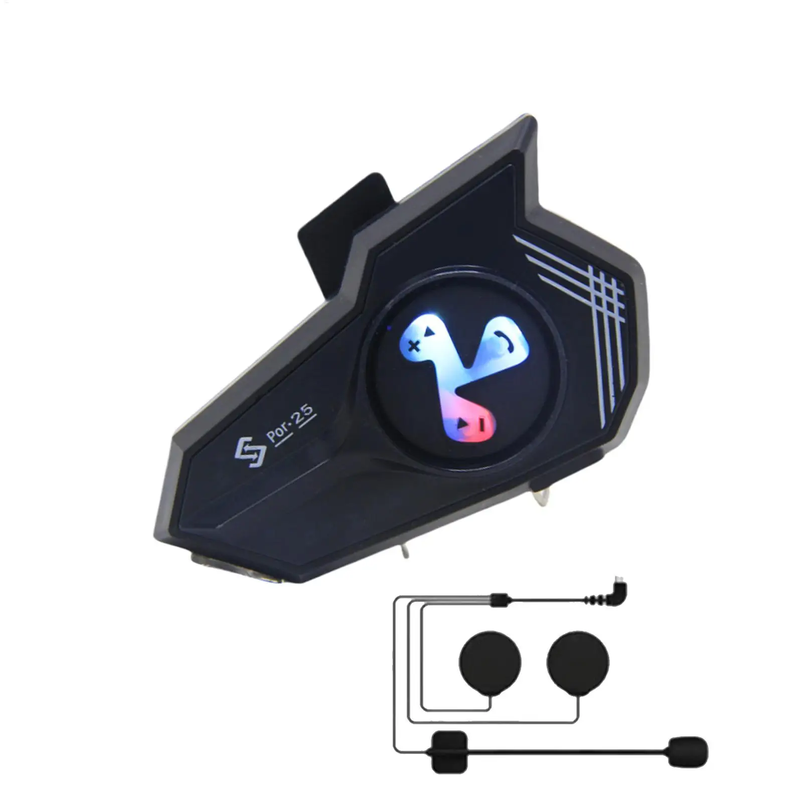 

Motorcycle Headphones Helmet Intercom Headset Colorful Light Voice Assistant Earphone Noise Cancellation For Cycling Skilling