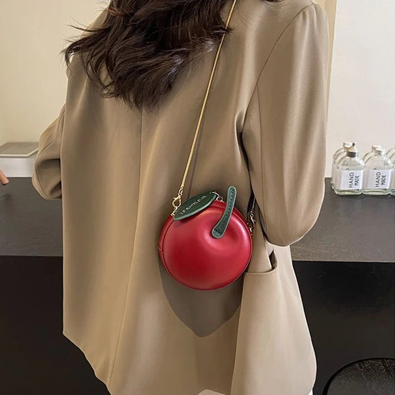 

Ladies' Bag Korean Creative Funny Apple Shaped Kawaii Versatile Fashionable Shoulder Bag High-quality Luxury Brand Crossbody Bag