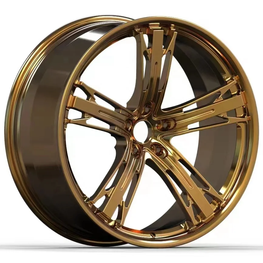 

Factory direct gold vacuum chrome forged chrome alloy wheels 5x114.3 19 Rims Alloy Passenger Car Wheels