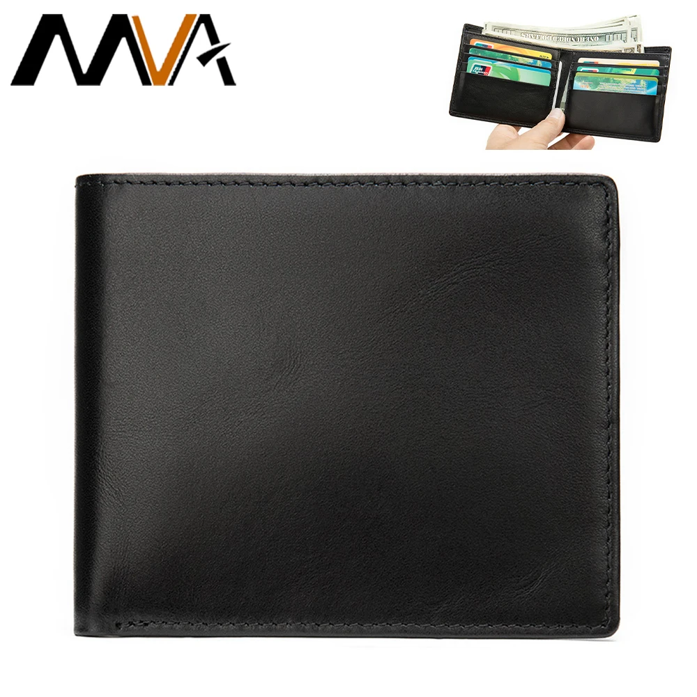 

MVA Cow Leather Men Wallets with Coin Pocket Vintage Male Purse Short Genuine Leather Women Wallet with Card Holders Casual 9061