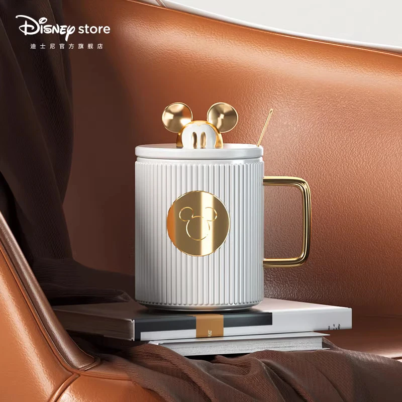 

Original Disney Official Mickey Mug, High-value Couple Water Cup with Lid Ceramic Office Coffee Cup Gift for Birthday Christmas