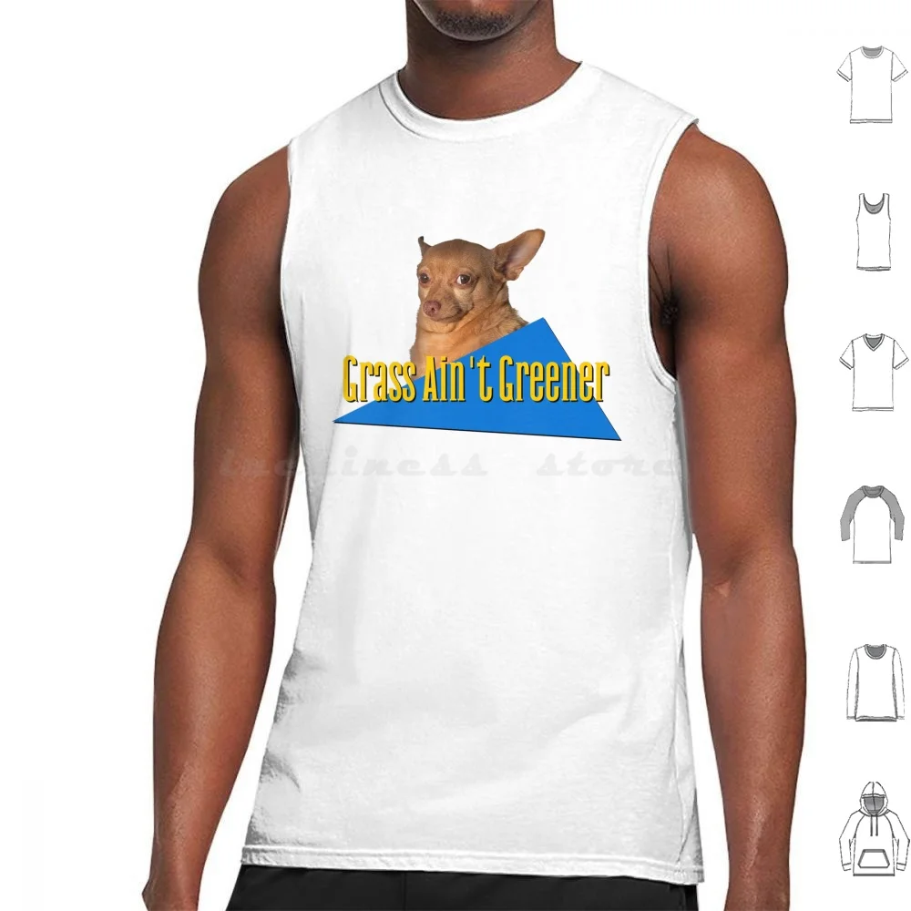 Grass Ain't Greener Mouse Tank Tops Print Cotton Cheddar Cheddariniii He Who Remains Instagram Pet Chihuahua Funny Cute
