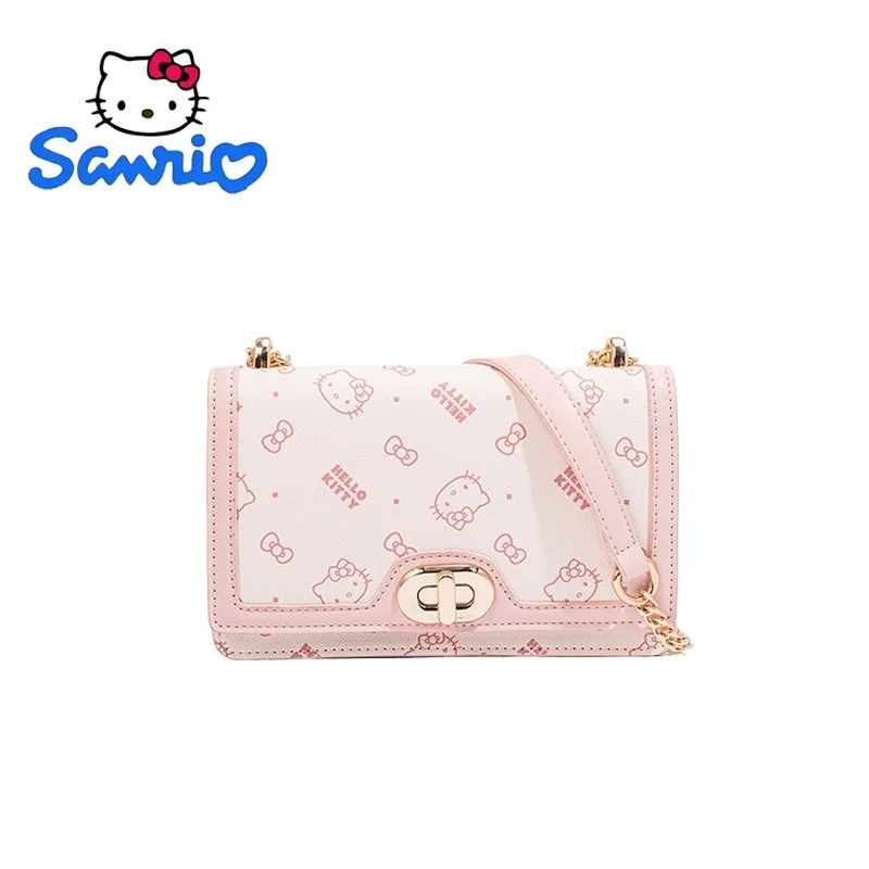 

Hello Kitty Shoulder Bag Cartoon Print Square Chain Crossbody Bag for Women Luxury Purse Handbag Fashion Daily Use