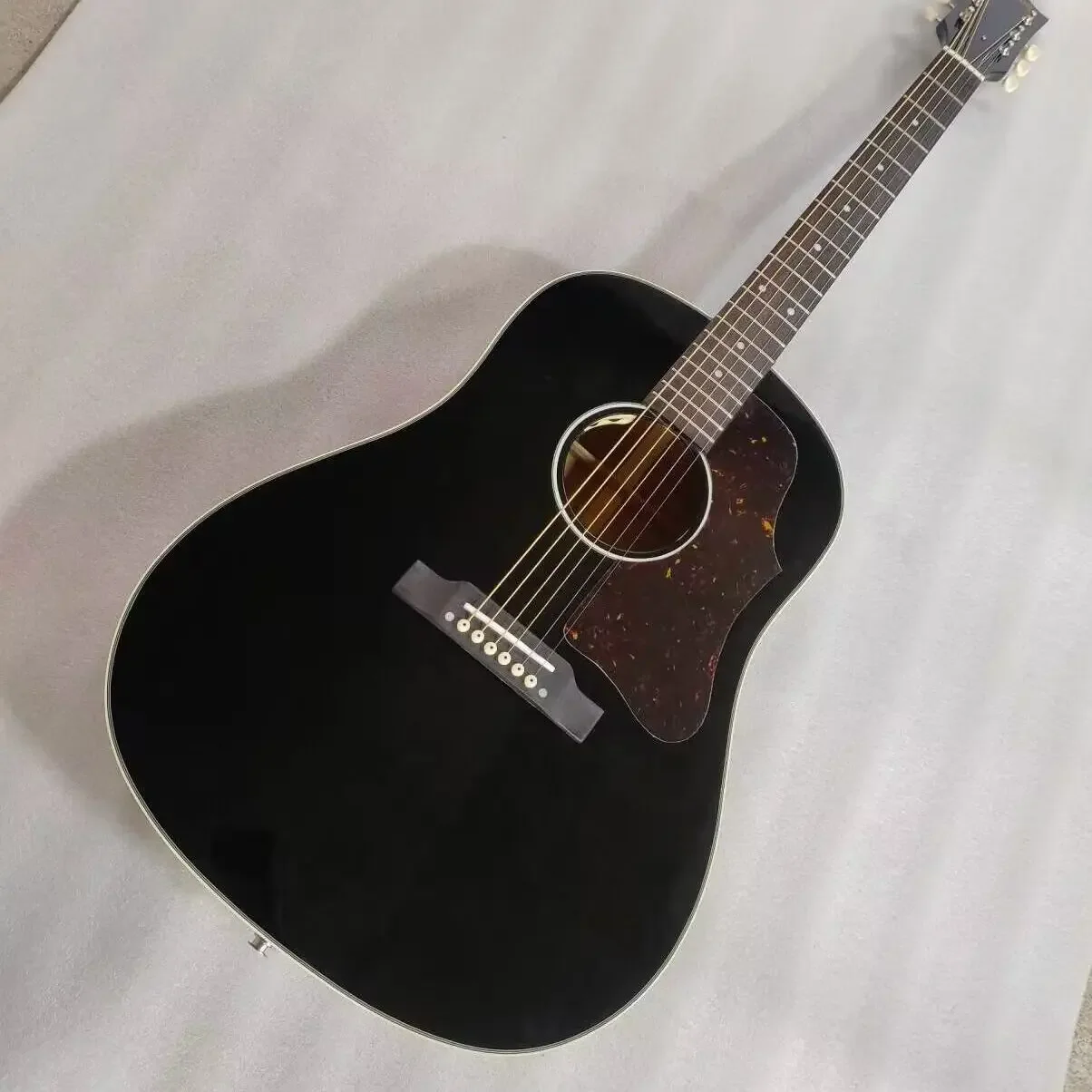 

J45 style custom acoustic guitar slope-shoulder black acoustic guitar professional 6 string guitar 160 style