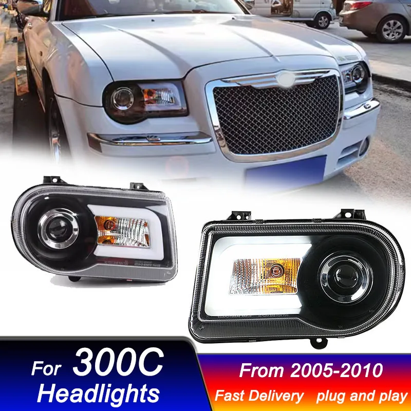 Car Headlights for Chrysler 300C 2005-2010 new style full LED DRL Dynamic Signal Head Lamp Bi Xenon Beam Headlamp Accembly