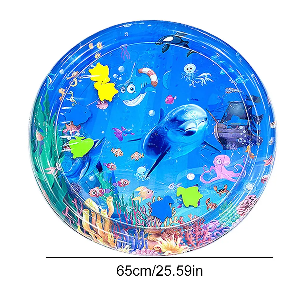 Cat Playing Water Mat PVC Inflatable Water Sensory Play Mat For Cat Dog Playmat With Fish Sea Ocean Theme Summer Pet Cooling Mat