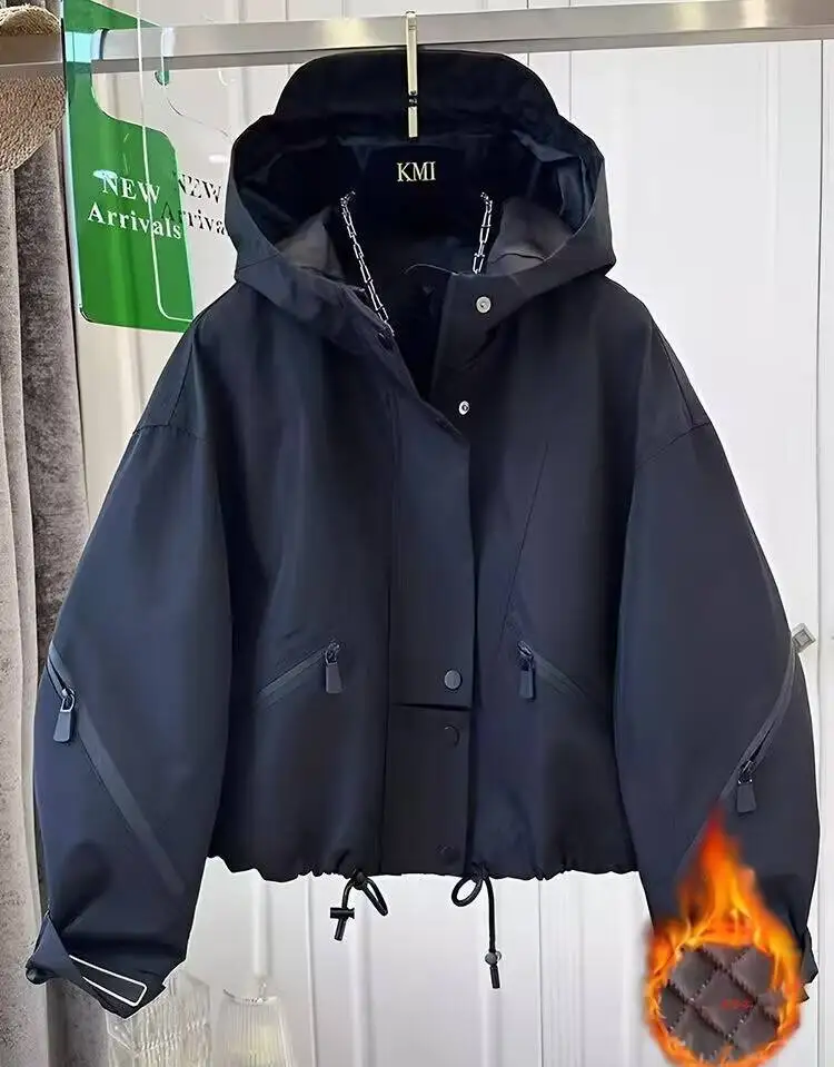 

Женские парки для работы на осень, био-хлопок, регулируемый шнурок с клапаном и карманом, повседневные, прочные, функциональные, спортивные, практичные, 2025 г.