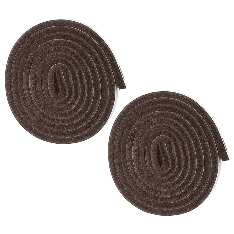 2X Self-Stick Heavy Duty Felt Strip Roll For Hard Surfaces (1/2 Inch X 60 Inch), Brown