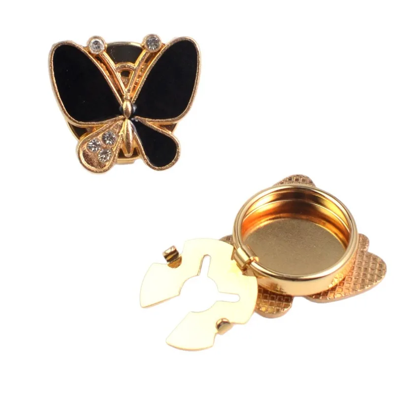 أبيض وأسود فراشة قميص كم غطاء أزرار طوق زر الماس الديكور غطاء أزرار