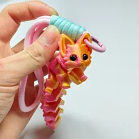3D Printed Cute Fox Ornament Model with Multiple Joints Movable ,beautiful Eyes, Hanging Rope Room Decoration Accessories Gifts